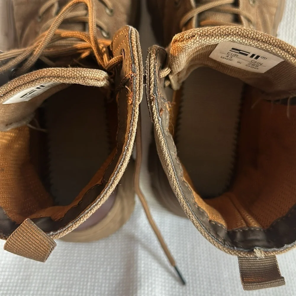 Men's High Top Steel Toe Safety Work Boots Army Combat Desert Hiking Shoes SZ 43